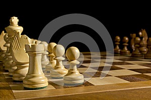 White and black chess pieces