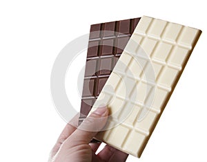 White and black chocolate