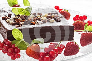 White and black chocolate cake