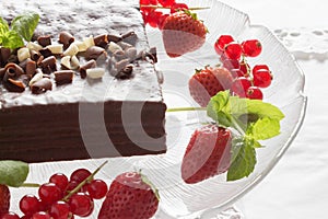 White and black chocolate cake