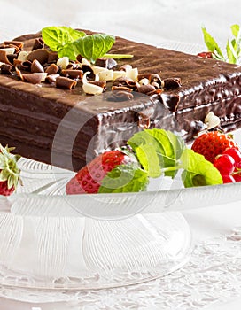 White and black chocolate cake