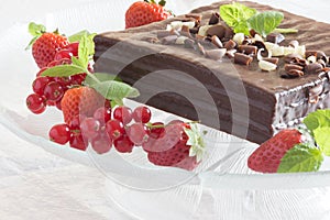 White and black chocolate cake