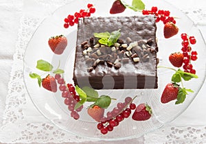 White and black chocolate cake