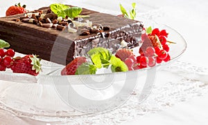 White and black chocolate cake