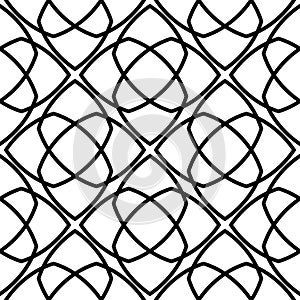 White and black geometric ornament. Seamless pattern