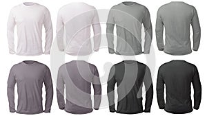 White Black Gray Long Sleeved Shirt Design Template