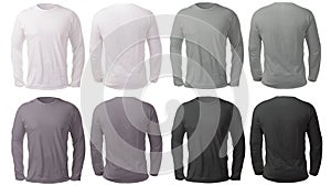 White Black Gray Long Sleeved Shirt Design Template photo