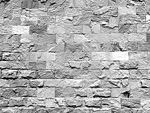 White black and gray misty brick wall for background or texture