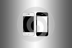 White and black iPhone