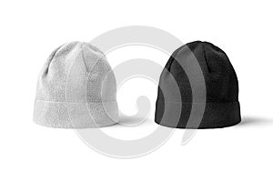 White and black Knit Hat Isolated on White background
