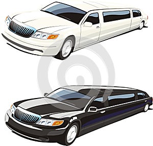 White and black limousine