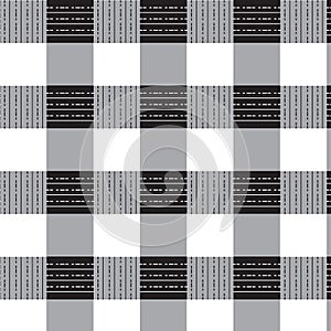 White and black line and dotted line pattern black white grey checked background vector illustration image