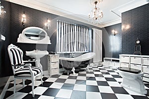 White and black modern bathroom