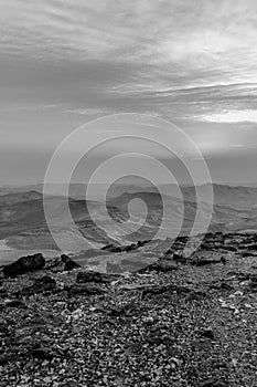 White and black morning sunrise in famouse travel tourist place in Israel