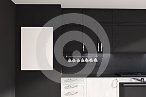 White and black original kitchen idea, poster