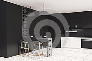 White and black original kitchen idea side