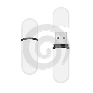White and black oval USB flash drive