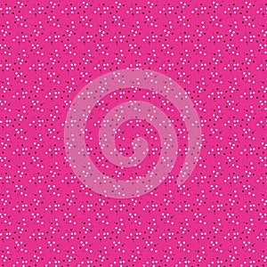 White and black polka dots isolated on a vivid pink magenta background Minimalist style seamless fabric print