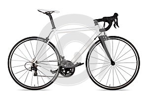 white black racing sport road bike bicycle racer isolated