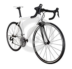 White black racing sport road bike bicycle racer isolated