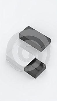 White and Black Rectangular Boxes Mockup