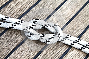 White and black sailing rope