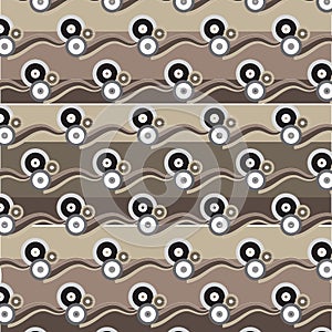 white black silver brown circle group with brown shade wave pattern brown shade striped background