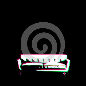 White Black Sofa Couch Grudge Scratched Dirty Punk Style Print Culture Symbol Shape Graphic Red Green