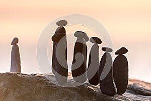 White and black stones