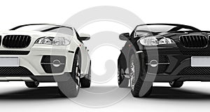 White And Black Vehicles