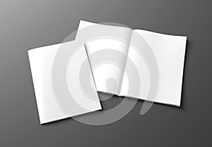 White blank A4 magazine Mockup isolated on grey 3D rendering