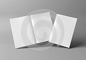 White blank A4 magazine Mockup isolated on white 3D rendering