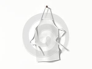 White blank apron hanging. 3d rendering photo