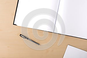 White blank artbook on the table