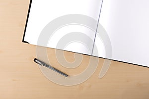 White blank artbook on the table