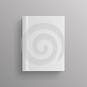 White blank book cover vector template