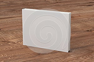 White blank book textured cover with landscape orientation