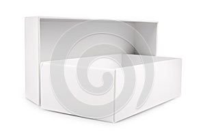 White blank box isolated on white background