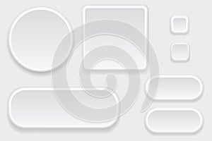 White blank buttons. Set of interface elements