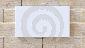 White blank canvas on wood pattern wall background. 3D rendering.