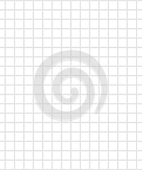White blank checkered sheet. Leaf from a school notebook, notepad. Vector