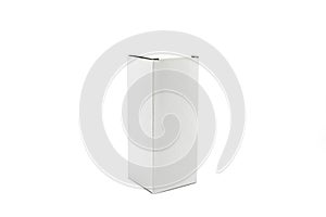 White, blank, clear, isolated Paperboard Carton Box mock up photo