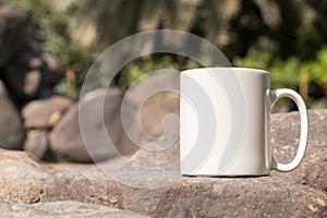 White blank coffee mug mock up to add custom design/quote.