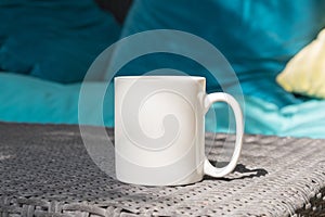 White blank coffee mug mock up to add custom design/quote.
