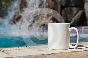 White blank coffee mug mock up to add custom design/quote.