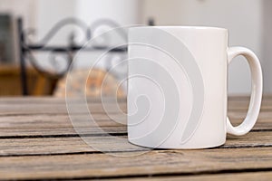 White blank coffee mug mock up to add custom design/quote. photo