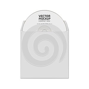 White blank compact disc mock up vector.