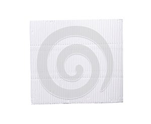 White blank corrugated paper sheet on white background