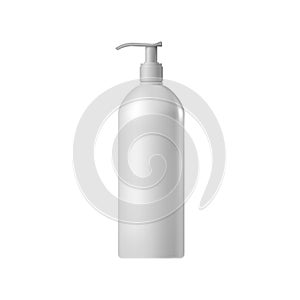 White blank cosmetic bottle with batcher