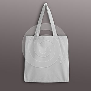 White blank cotton eco tote bag, design mockup.